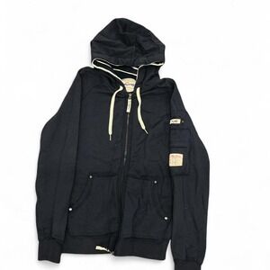 Vintage Blur‎ & white Thumb zip up hoodie with distressed details SIZE M WOMAN